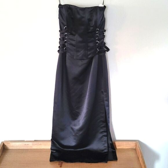 FINAL SALE🔥Gunne Sax 👗Black strapless dress size 11 - Picture 3 of 11